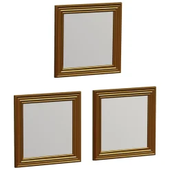 Specchi > Dmora Specchio oro Trasparente Modulabile set da 3 40x40h cm, Forma Rettangolare - Ferno Trasparente, Oro