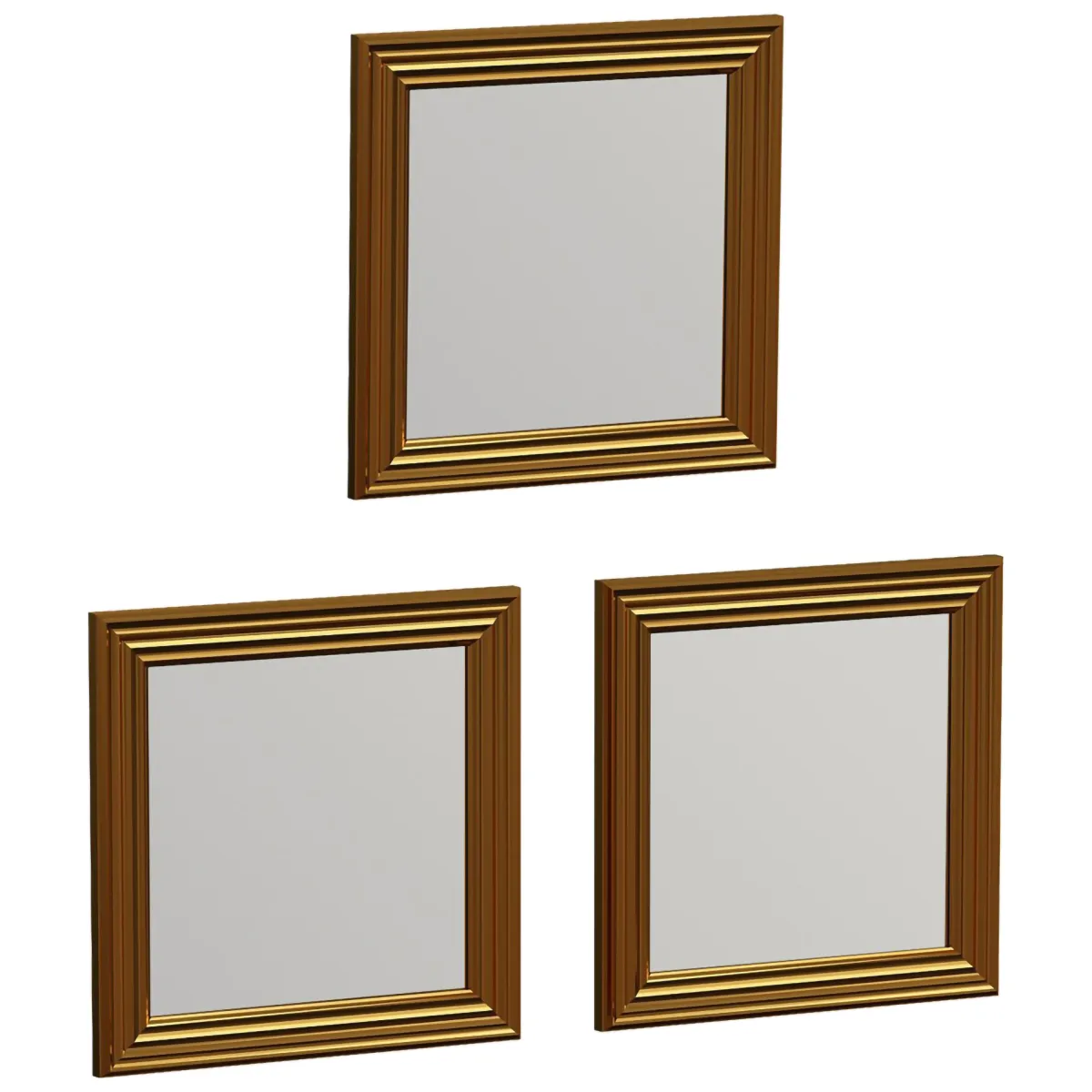 Specchi > Dmora Specchio oro Trasparente Modulabile set da 3 40x40h cm, Forma Rettangolare - Ferno Trasparente, Oro