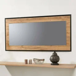 Specchi > Dmora Specchio quercia e nero 150x60h cm - Piaggine Nero, Marrone Quercia