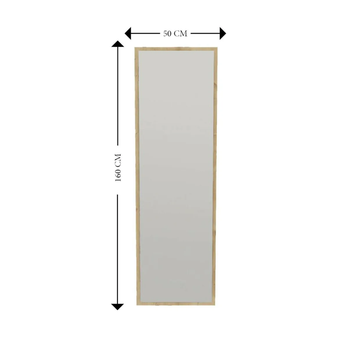 Specchio rettangolare con cavalletto rovere 50x160h cm - Dragone