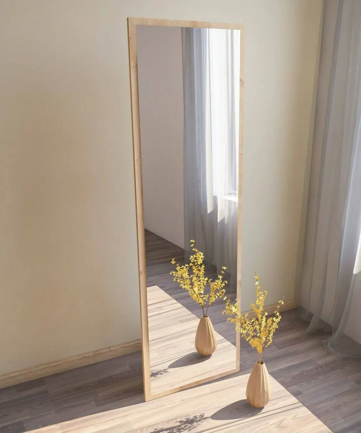 Specchio rettangolare con cavalletto rovere 50x160h cm - Dragone