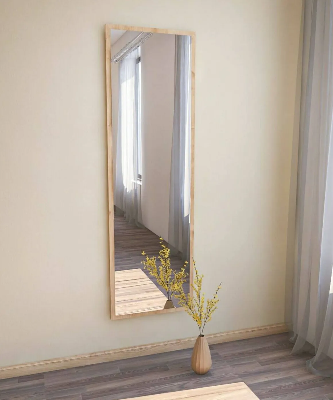 Specchio rettangolare con cavalletto rovere 50x160h cm - Dragone