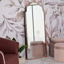 Specchio Rosa Trasparente Cornice Sagomata Forma Rettangolare 55x150h cm, Tipologia a Parete - Berat