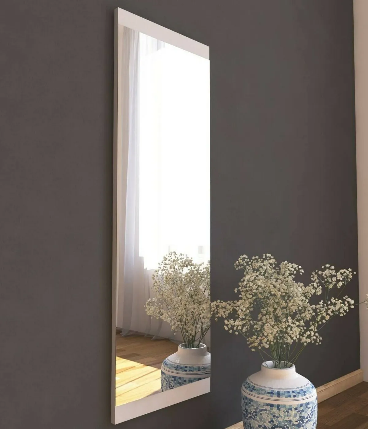 Specchi > Dmora Specchio soggiorno 40x120h cm - Fiammetta Bianco