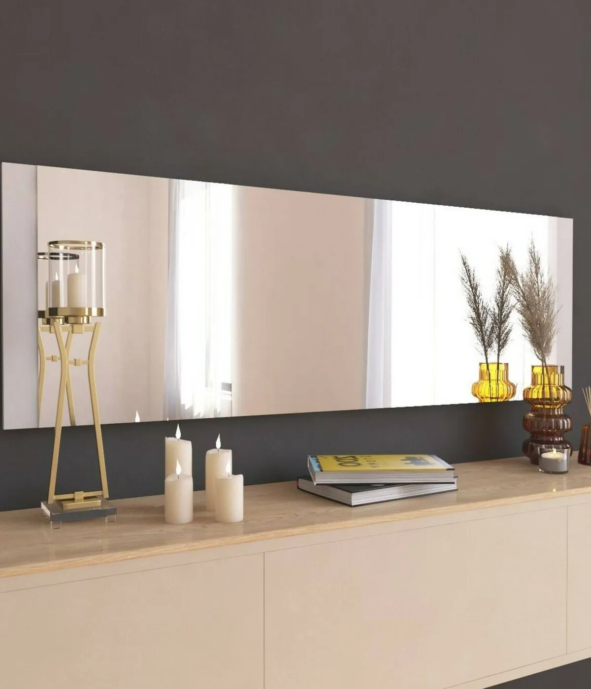 Specchi > Dmora Specchio soggiorno 40x120h cm - Fiammetta Bianco