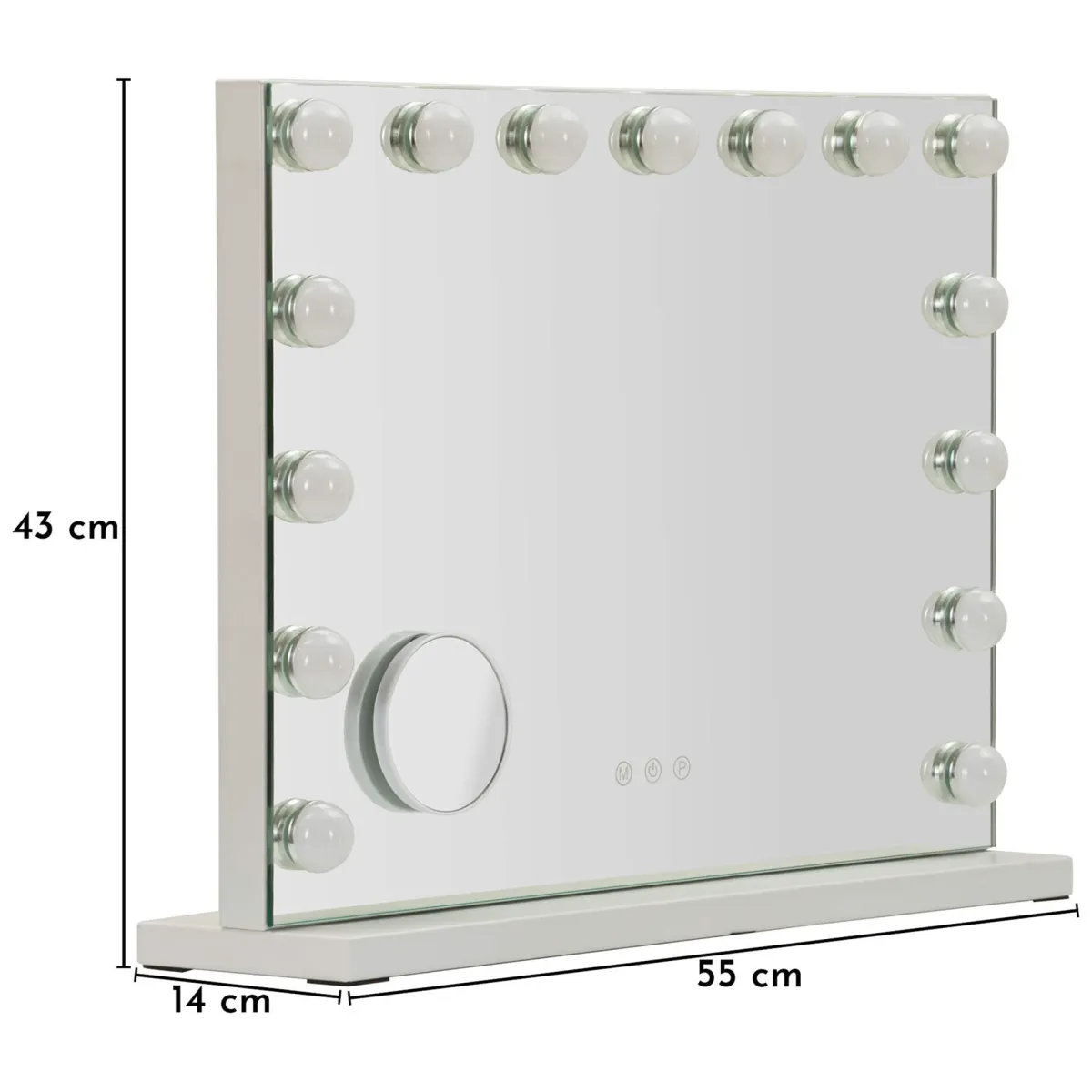 Specchi > Dmora Specchio Lampadine Incluse Forma Rettangolare 61x47h cm, Tipologia a Parete - Galiseri Trasparente
