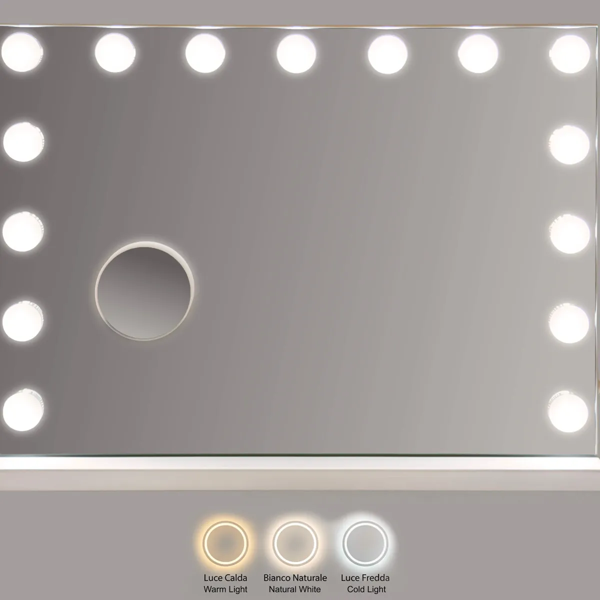 Specchi > Dmora Specchio Lampadine Incluse Forma Rettangolare 61x47h cm, Tipologia a Parete - Galiseri Trasparente