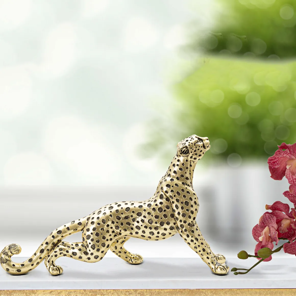 Statua oro Nero Statua di Leopardo Colore Struttura Nero, - Inuvik