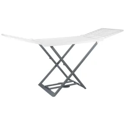 Oggettistica > Dmora Stendibiancheria Bianco Grigio Stendibiancheria Colore Struttura Grigio, Made in Italy - Betts Grigio, Bianco