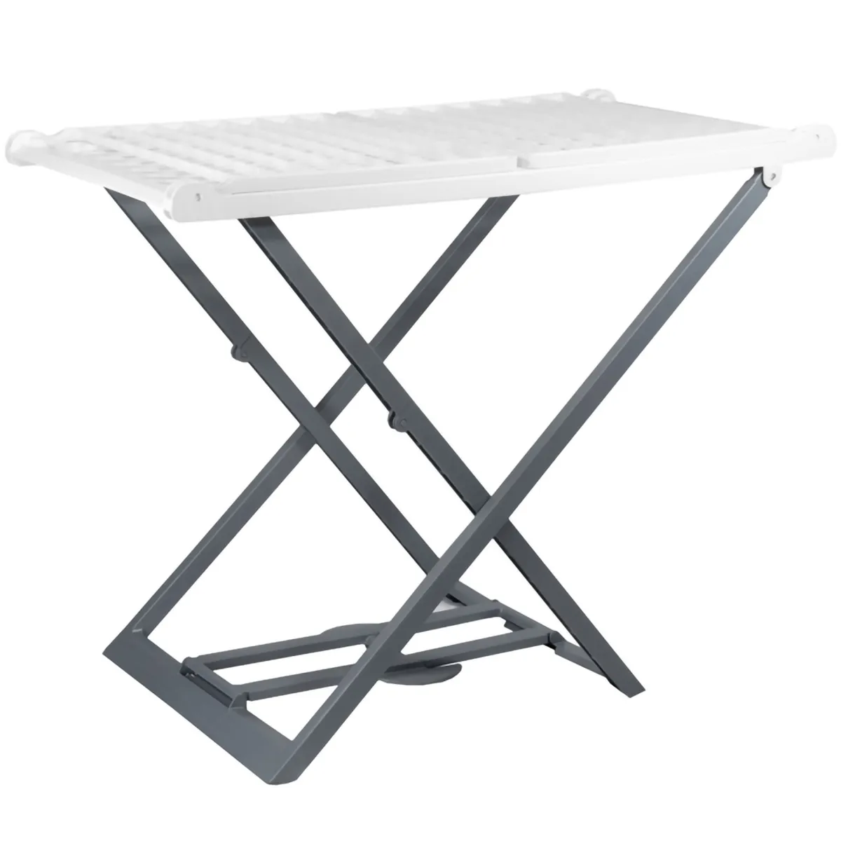 Oggettistica > Dmora Stendibiancheria Bianco Grigio Stendibiancheria Colore Struttura Grigio, Made in Italy - Betts Grigio, Bianco