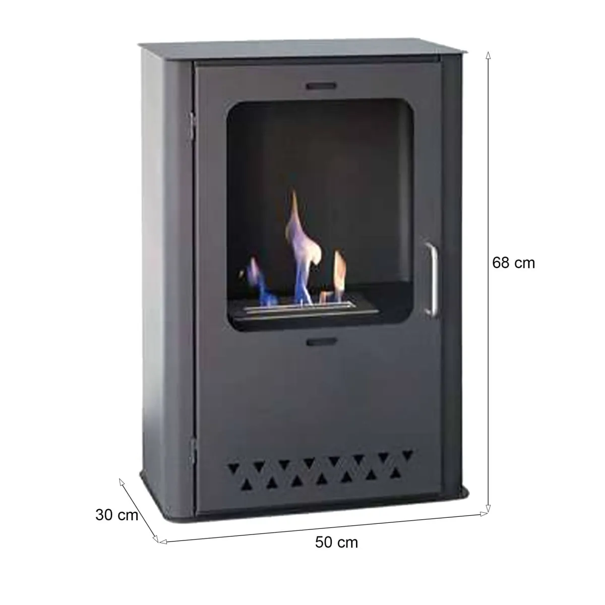 Camini A Bioetanolo > Dmora Stufa a bioetanolo moderna economica 30x50x68h cm nera - Altidona Grigio