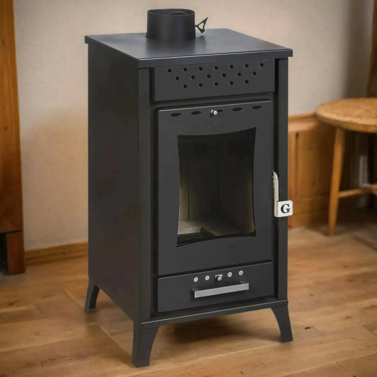 Stufe A Legna > Dmora Stufa a legna Agropoli, 49x46 h91 cm, Nero