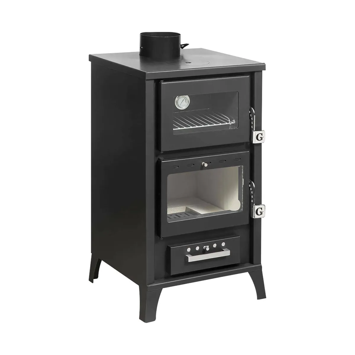 Stufe A Legna > Dmora Stufa a legna Algua, 49x45 h92 cm, Nero