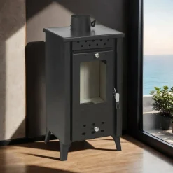 Stufe A Legna > Dmora Stufa a legna Aquino, 39x33 h74 cm, Nero
