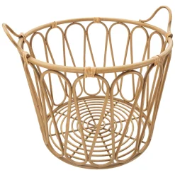 Svuotatasche Marrone Intrecciatura Effetto Rattan Materiale Struttura in Metallo, - Suchit