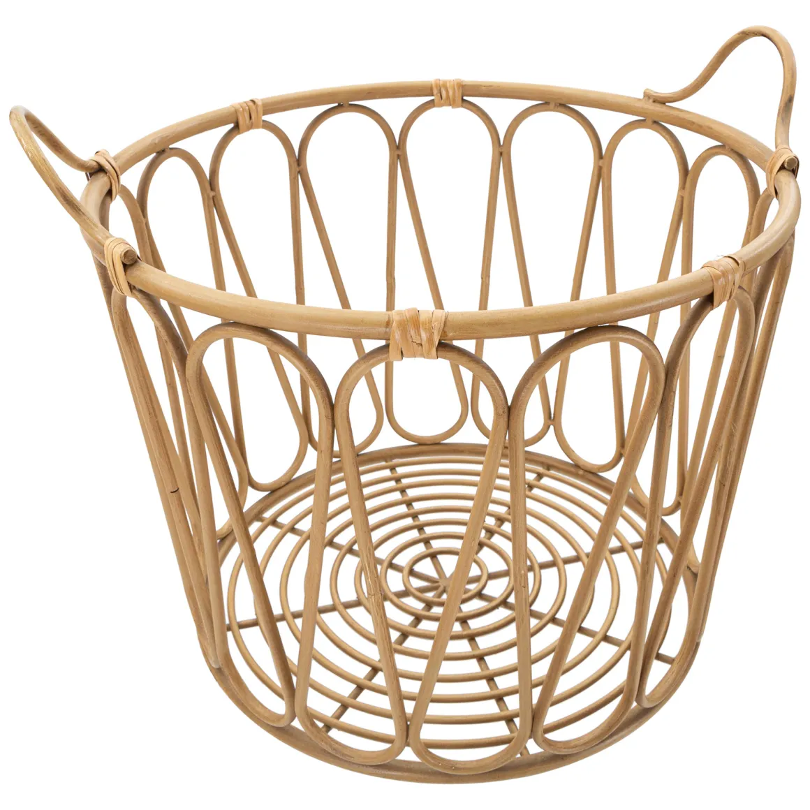Svuotatasche Marrone Intrecciatura Effetto Rattan Materiale Struttura in Metallo, - Suchit