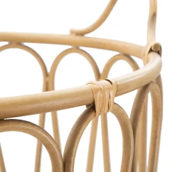 Svuotatasche Marrone Intrecciatura Effetto Rattan Materiale Struttura in Metallo, - Suchit