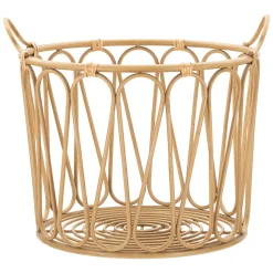 Svuotatasche Marrone Intrecciatura Effetto Rattan Materiale Struttura in Metallo, - Suchit