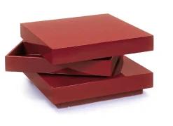 Tavolini Da Salotto > Dmora Tavolino con doppio ripiano rotante in MDF laccato lucido Rosso