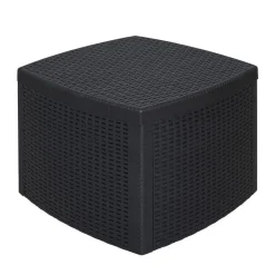 Tavoli Da Esterno|Outdoor > Dmora Tavolino da esterno Akane, 53x53h40 cm, Antracite Nero Antracite