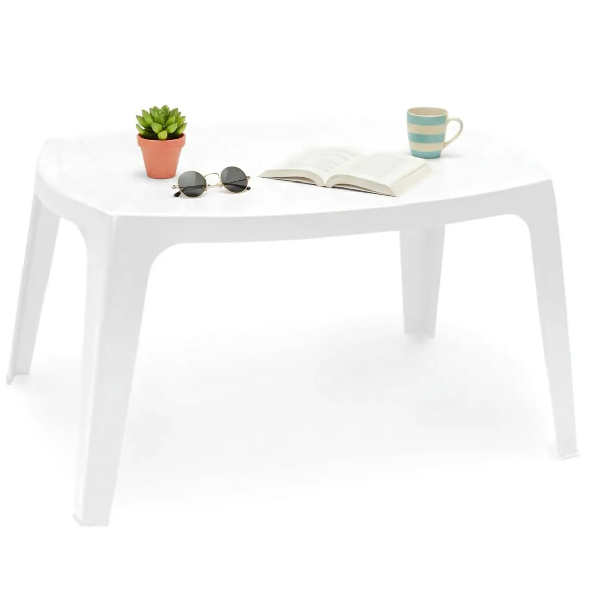 Tavolino da Esterno Bianco 2 Posti 76x49x43h cm, Made in Italy - Mclendon