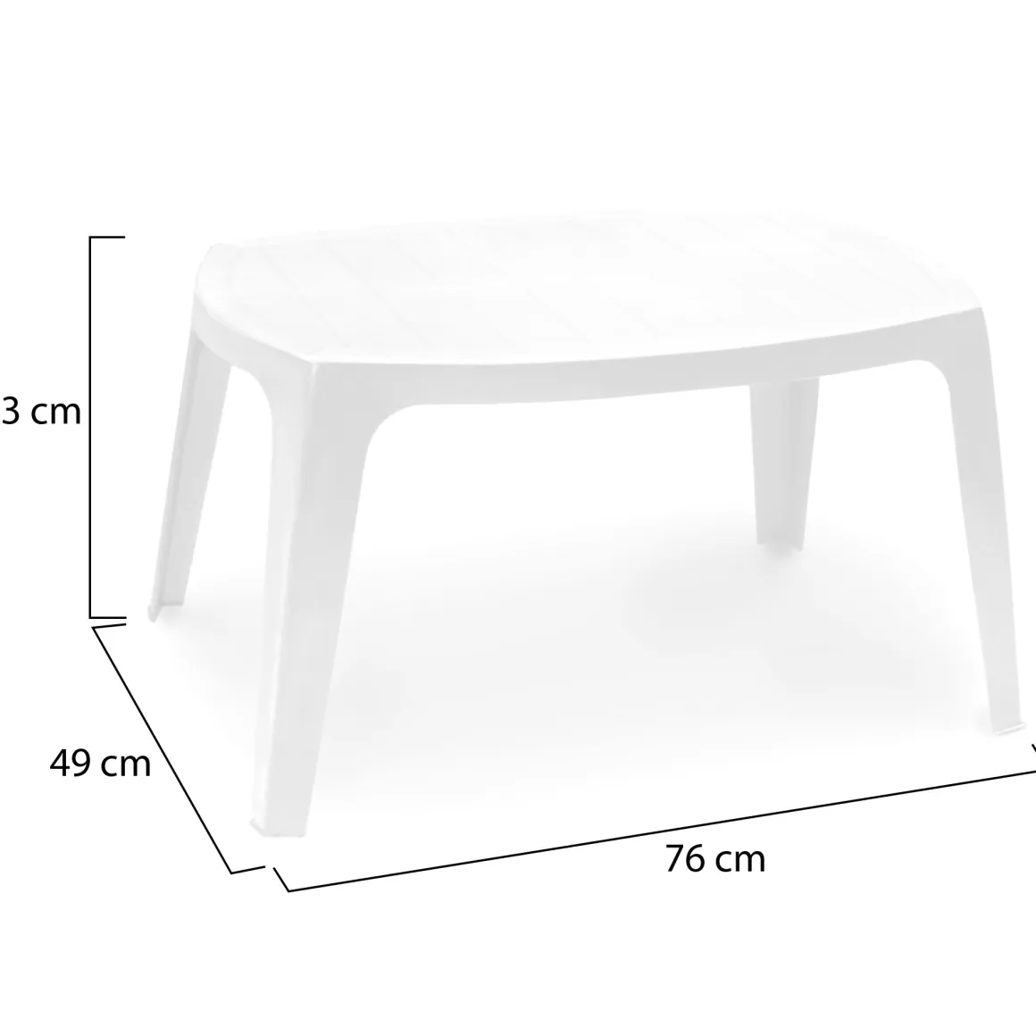 Tavolino da Esterno Bianco 2 Posti 76x49x43h cm, Made in Italy - Mclendon