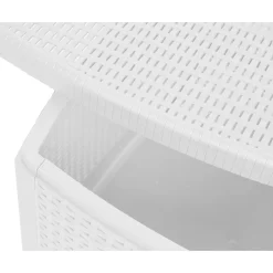 Tavolino da Esterno Bianco 2 Posti Tavolo Tavolino Contenitore 53x53x40h cm, Forma Cubica - Akane