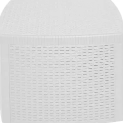 Tavolino da Esterno Bianco 2 Posti Tavolo Tavolino Contenitore 53x53x40h cm, Forma Cubica - Akane