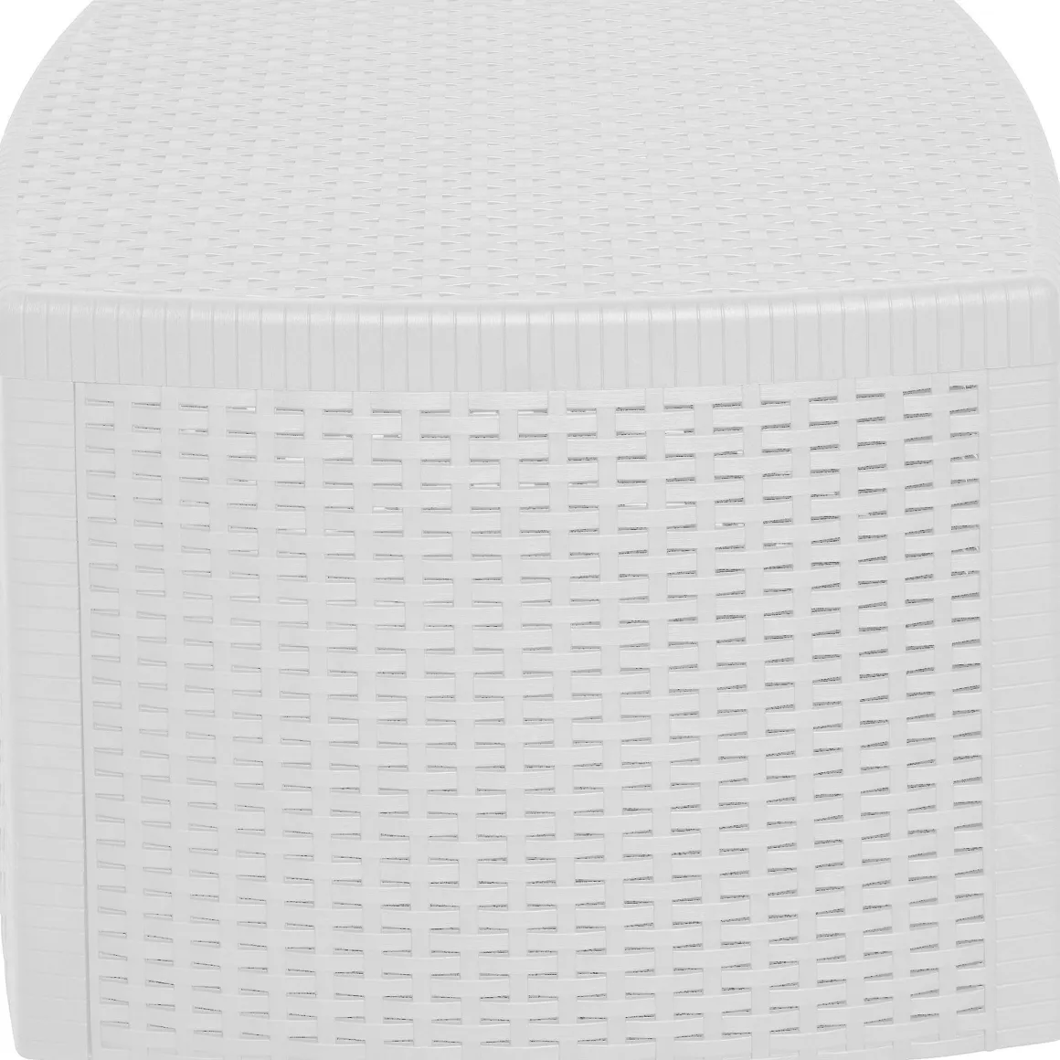 Tavolino da Esterno Bianco 2 Posti Tavolo Tavolino Contenitore 53x53x40h cm, Forma Cubica - Akane