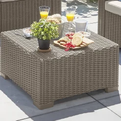 Tavolino da esterno Parksville, 68x68 h35 cm, Tortora