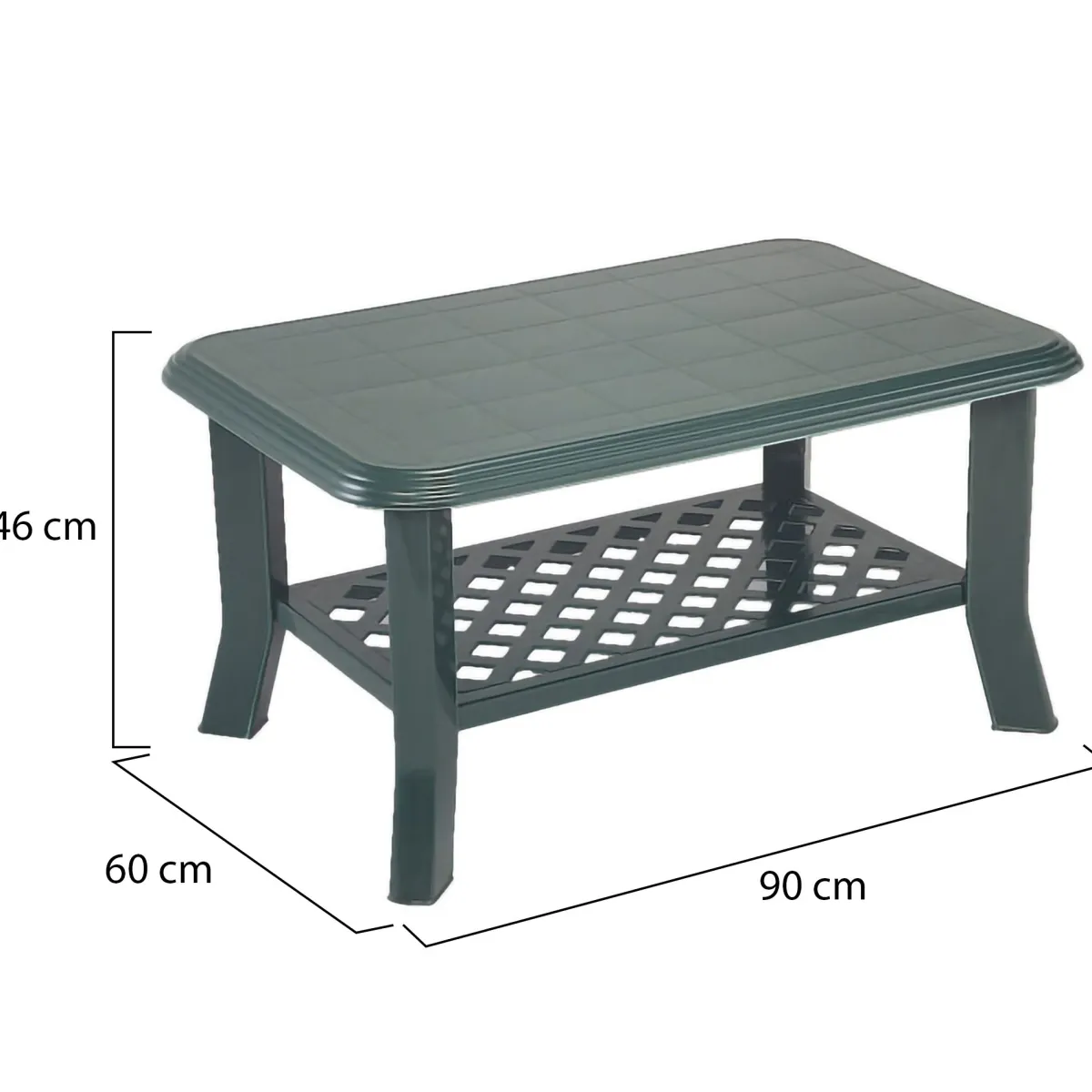 Tavoli Da Esterno > Dmora Tavolino da Esterno 2 Posti 90x60x46h cm, Made in Italy - Ucria Verde