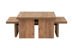 Tavolini Da Salotto > Dmora Tavolino da salotto Amarantha, 110x45 h42 cm, Pino Marrone Pino