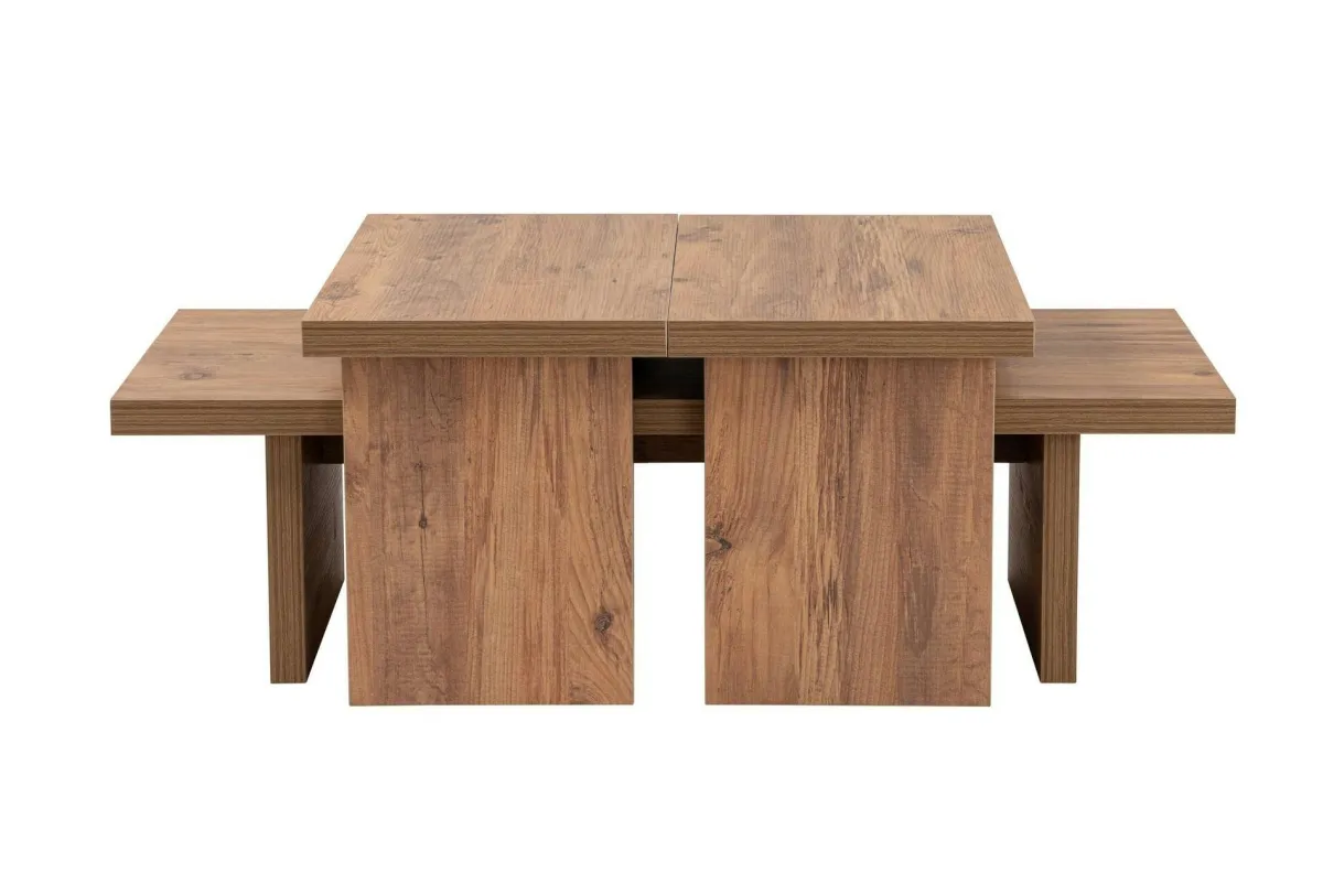 Tavolini Da Salotto > Dmora Tavolino da salotto Amarantha, 110x45 h42 cm, Pino Marrone Pino