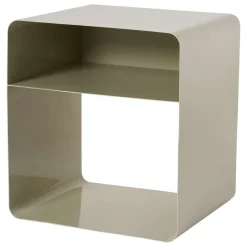 Tavolini Da Salotto > Dmora Tavolino da Salotto Effetto Lucido 2 Vani 45x50x56h cm, Forma Rettangolare - Cannobio Beige