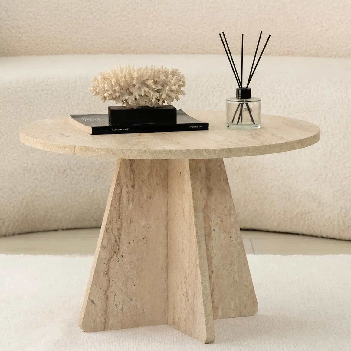 Tavolini Da Salotto > Dmora Tavolino da Salotto Beige Marmo Marrone Noce un Vano con Piedini 105x60x35h cm, Forma Rettangolare - Medicina Marrone Noce, Beige Marmo