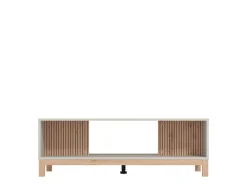 Tavolino da Salotto Beige Marrone Rovere con Piedini un Vano 120.5x54.5x41h cm, Forma Rettangolare - Leguzzano