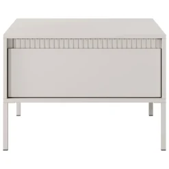 Tavolini Da Salotto > Dmora Tavolino da Salotto un Cassetto con Piedini 68x48x68h cm, Forma Quadrato - Kasinela Beige