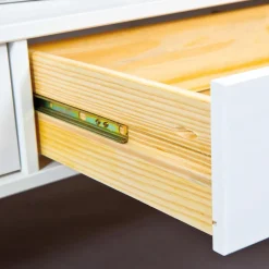 Tavolino da Salotto Bianco 2 Cassetti Portariviste 115x60x45h cm, un Vano - Minturno