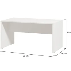 Tavolini Da Salotto > Dmora Tavolino da Salotto con Ruote 2 Vani 30x40x50h cm, Forma Rettangolare - Monticano Bianco
