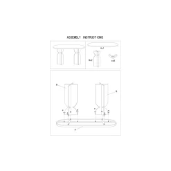 Tavolini Da Salotto > Dmora Tavolino da Salotto Forma Rotondo Colore Ripiano Bianco 46x54x46h cm, Sfumatura Colore Struttura Crema - Inle Bianco Crema