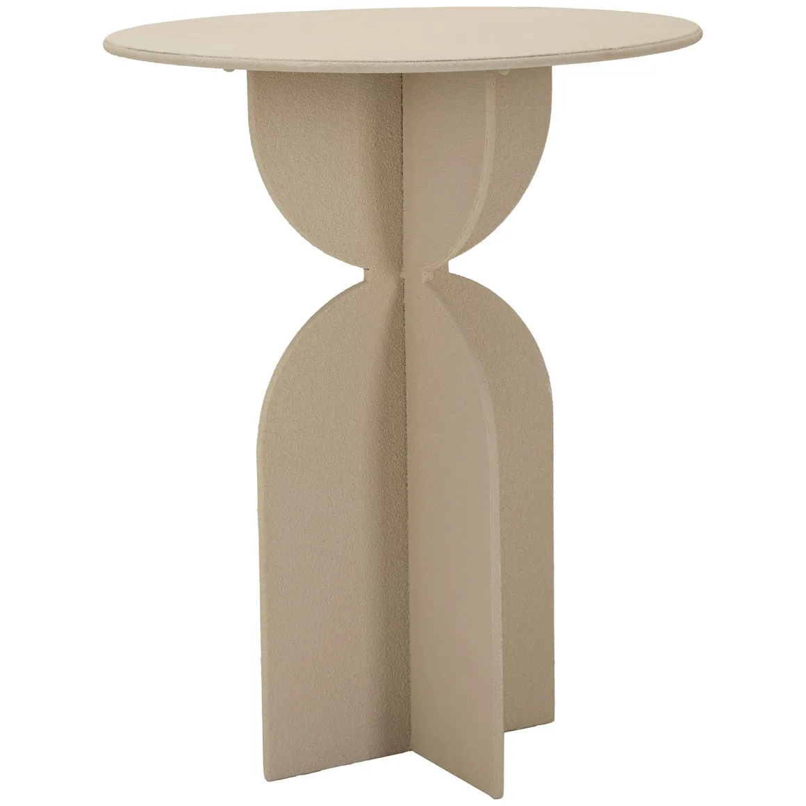 Tavolino da Salotto Bianco Crema Forma Rotondo Colore Ripiano Bianco 45x45x58h cm, Sfumatura Colore Struttura Crema - Fanotalo