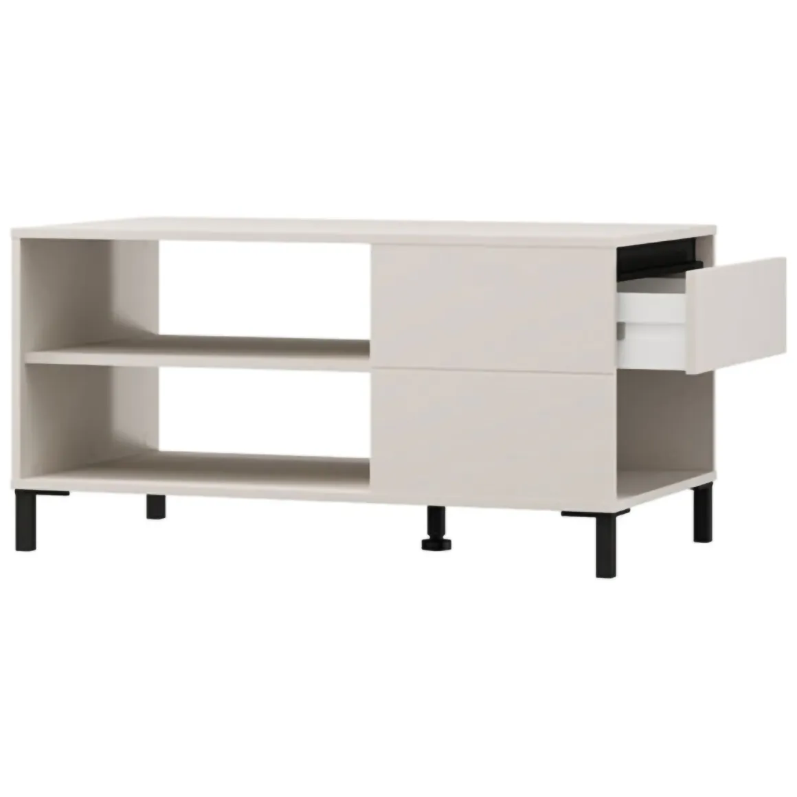 Tavolini Da Salotto > Dmora Tavolino da Salotto Bianco Crema Trasparente Forma Rotondo Colore Ripiano Trasparente 45x45x50h cm, Materiale Struttura in Vetro - Famefali Trasparente, Bianco Crema
