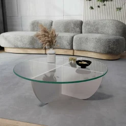 Tavolini Da Salotto > Dmora Tavolino da Salotto Forma Rettangolare Materiale Piano in Legno Nobilitato 119x60x40h cm, Colore Ripiano - Turate Bianco