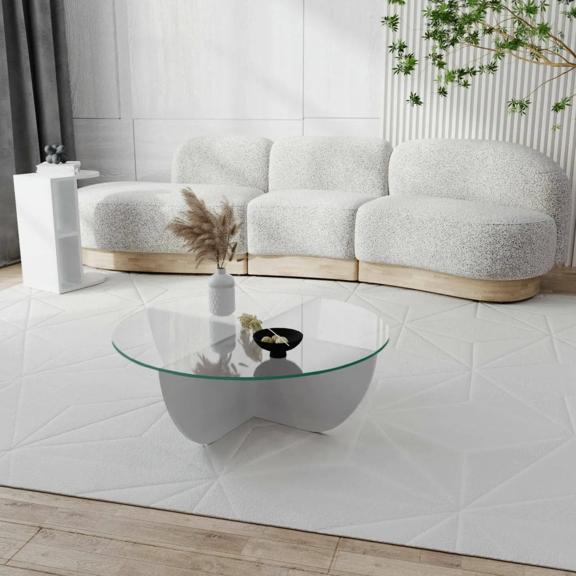 Tavolini Da Salotto > Dmora Tavolino da Salotto Forma Rettangolare Materiale Piano in Legno Nobilitato 119x60x40h cm, Colore Ripiano - Turate Bianco
