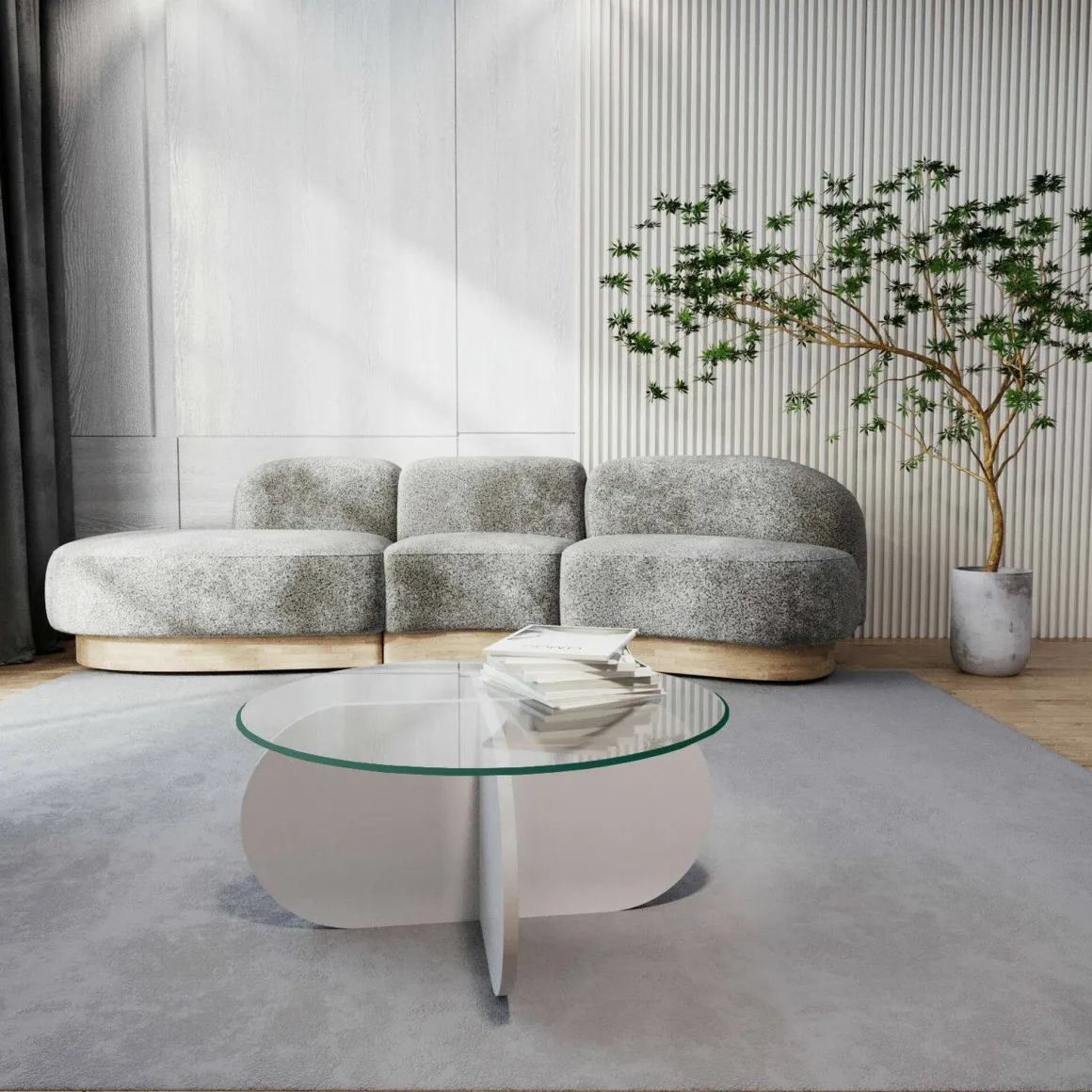 Tavolini Da Salotto > Dmora Tavolino da Salotto Forma Rotondo Colore Ripiano 47x59x47h cm, Materiale Piano in Metallo - Fanamaba Bianco