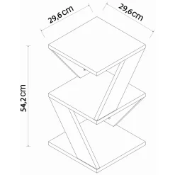 Tavolini Da Salotto > Dmora Tavolino da Salotto 2 Vani Forma Quadrato 30x30x54h cm, Sfumatura Colore Ripiano Marmo - Dovera Bianco Marmo