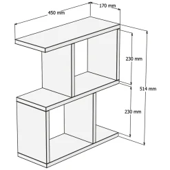 Tavolino da Salotto Bianco Marmo 2 Vani Forma Rettangolare 45x17x51h cm, Sfumatura Colore Ripiano Marmo - Tarzo