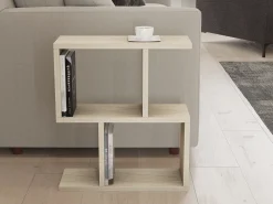 Tavolino da Salotto Bianco Marmo 2 Vani Forma Rettangolare 45x17x51h cm, Sfumatura Colore Ripiano Marmo - Tarzo