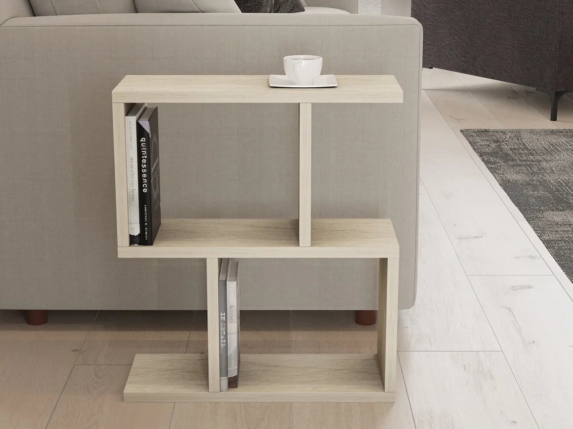Tavolino da Salotto Bianco Marmo 2 Vani Forma Rettangolare 45x17x51h cm, Sfumatura Colore Ripiano Marmo - Tarzo