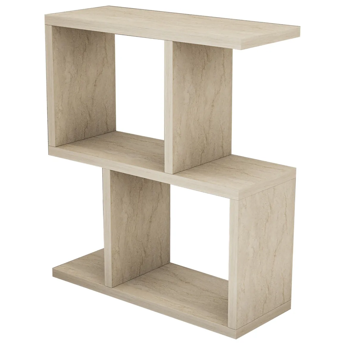 Tavolino da Salotto Bianco Marmo 2 Vani Forma Rettangolare 45x17x51h cm, Sfumatura Colore Ripiano Marmo - Tarzo